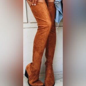 Jeffrey Campbell Suede Soft Cowboy Thigh High Boots! Rust Brown size 10.